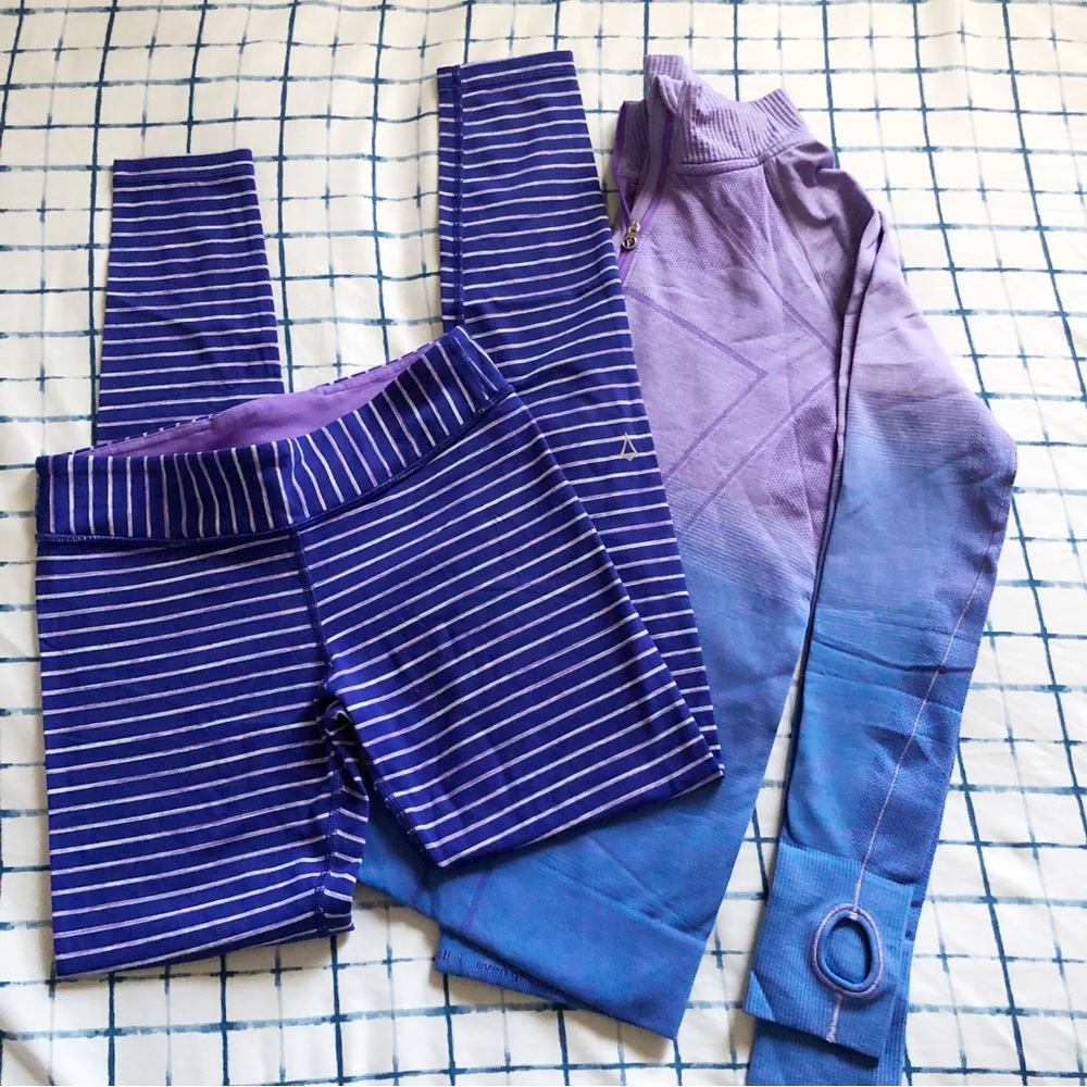 Ivivva Lululemon Set Leggings & Top Purple Blue Size 12